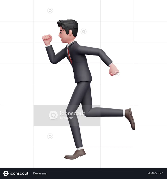 Businessman in formal suit are running to meet deadlines  3D Illustration