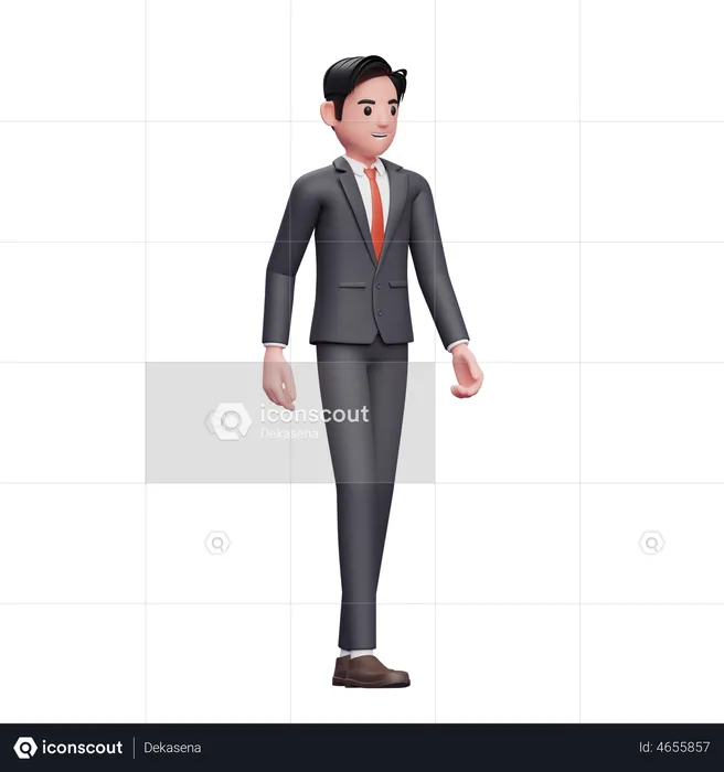 Businessman in formal suit walking  3D Illustration