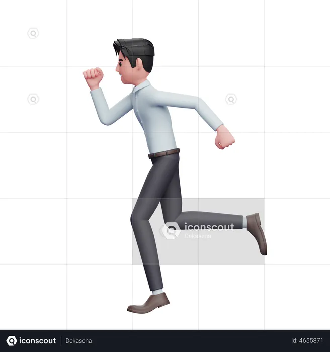 Businessman in rush  3D Illustration