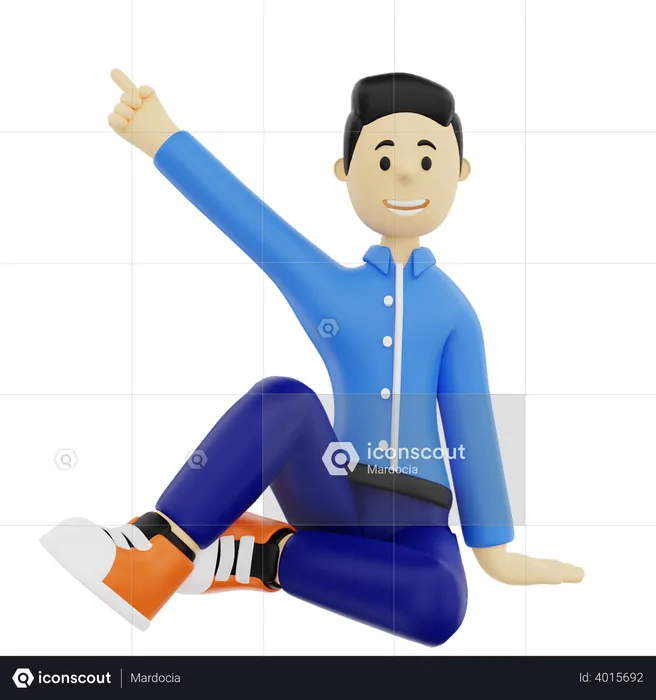 Businessman in sitting pose  3D Illustration