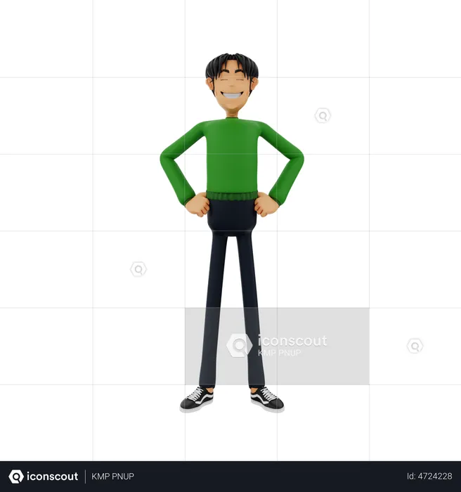 Businessman In Waist Gesture  3D Illustration