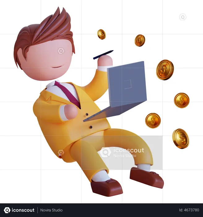 Businessman investing money  3D Icon