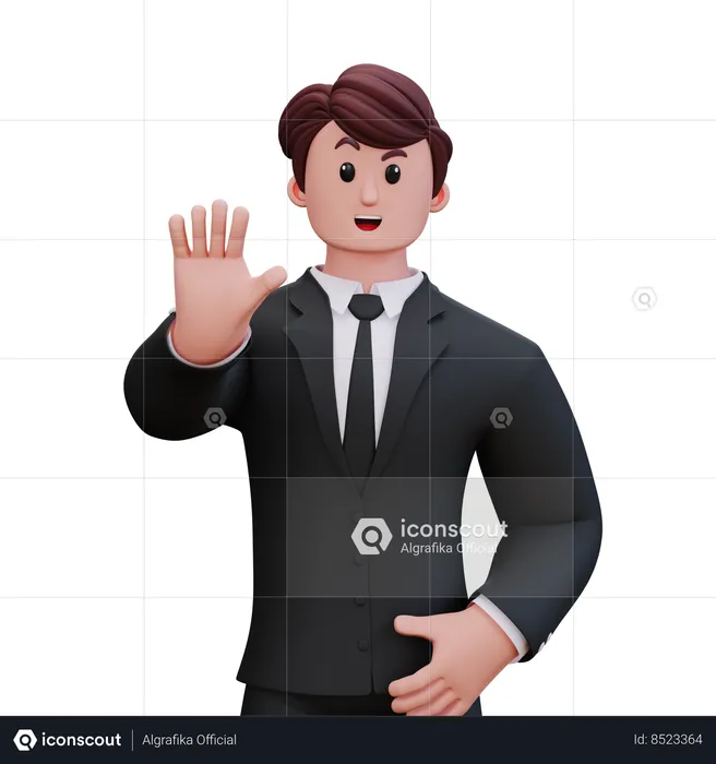 Businessman Is Alerting  3D Illustration