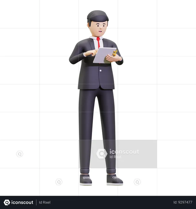 Businessman Is Checking The Report  3D Illustration