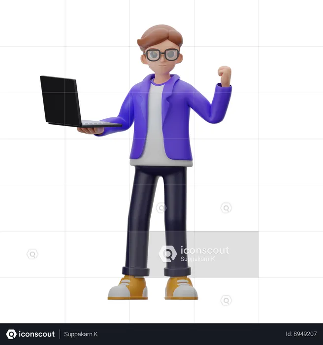 Businessman Is Doing Online Job  3D Illustration