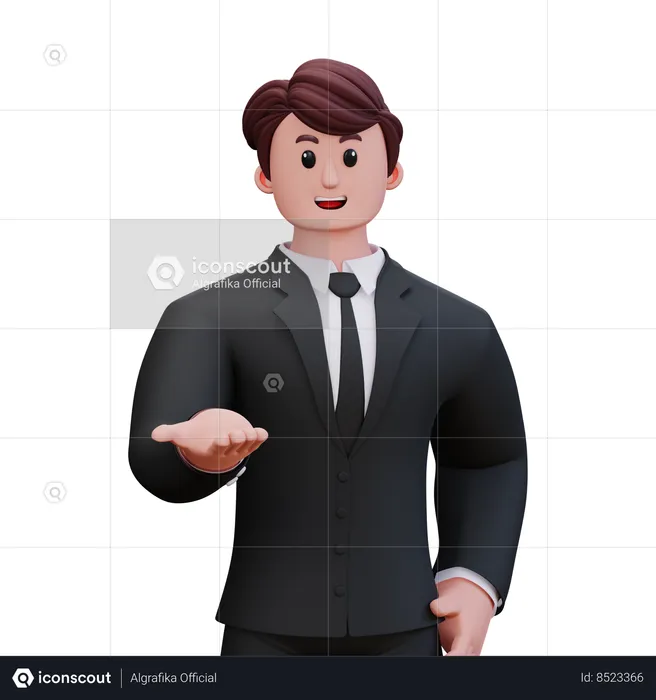 Businessman Is Explaining  3D Illustration