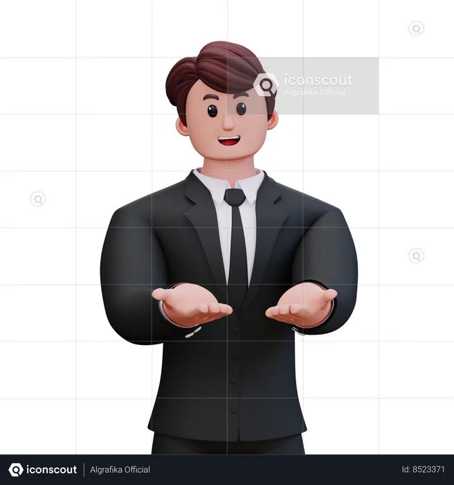 Businessman Is Explaining  3D Illustration