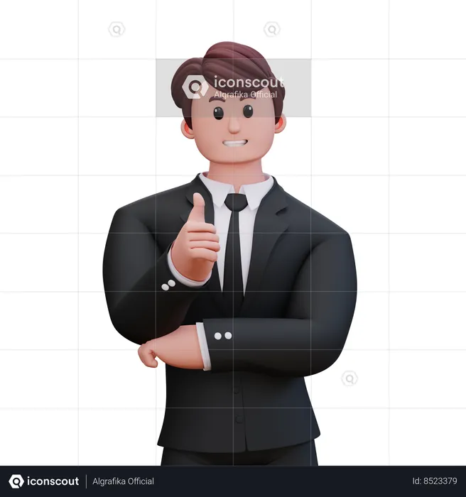 Businessman Is Giving Thumbs Up  3D Illustration