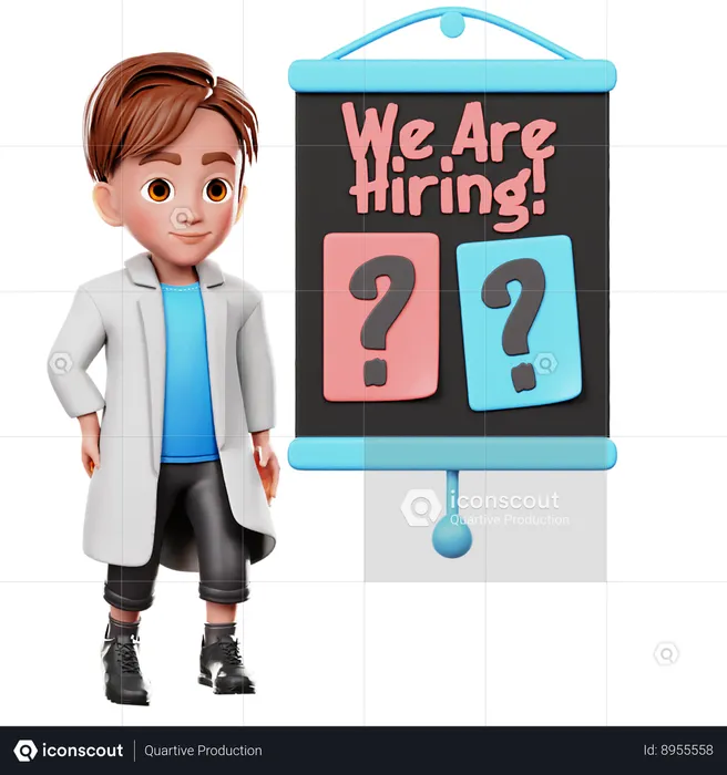 Businessman Is Hiring New Employees  3D Icon