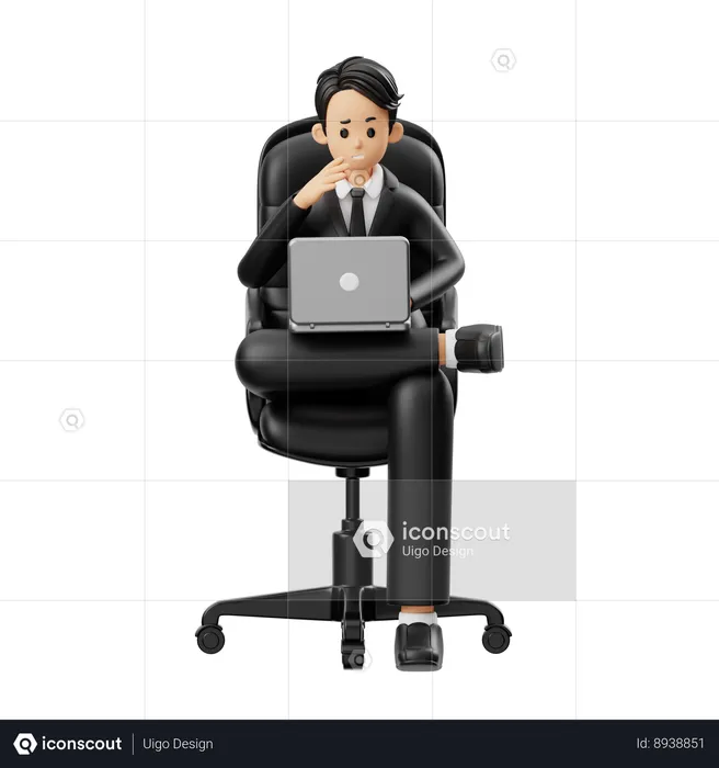 Businessman Is Shocked  3D Illustration