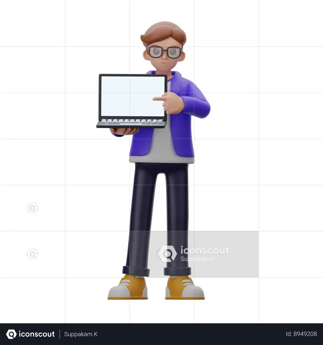 Businessman Is Showing Software Design  3D Illustration