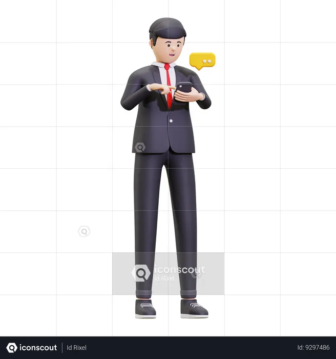 Businessman Is Typing A Message  3D Illustration