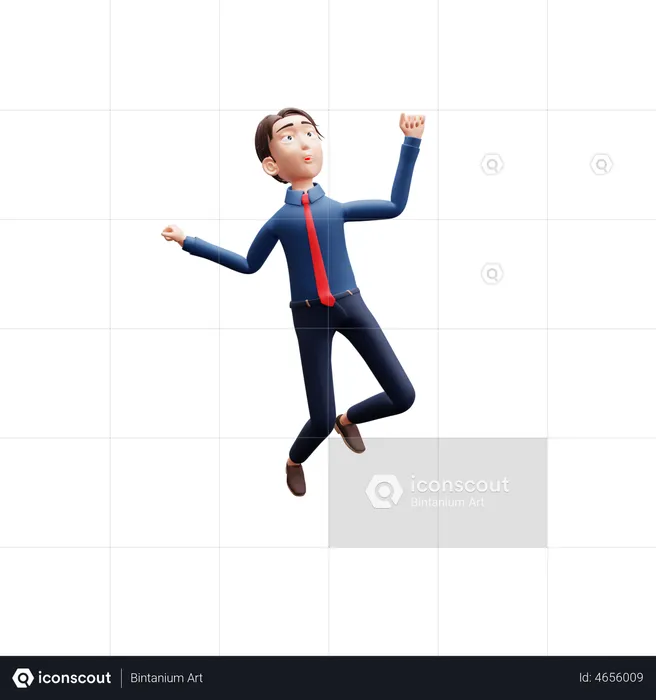 Businessman Jump  3D Illustration