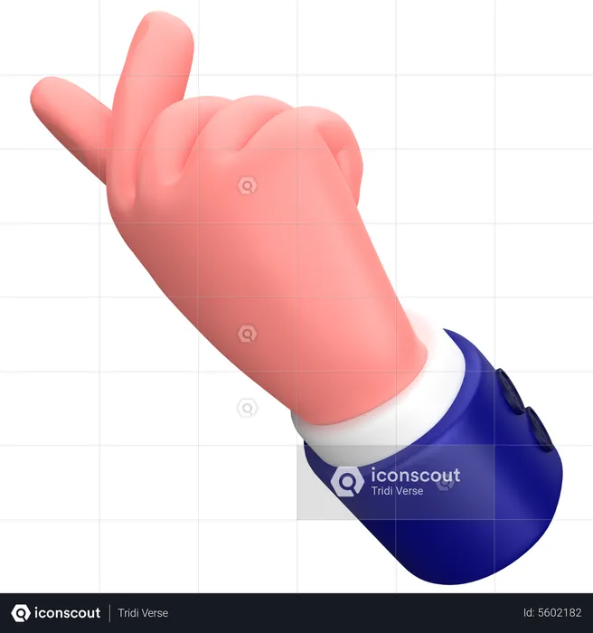 Businessman korean love finger hand gesture sign  3D Icon