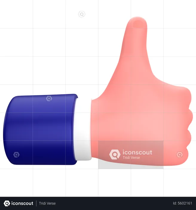 Businessman like hand gesture  3D Icon