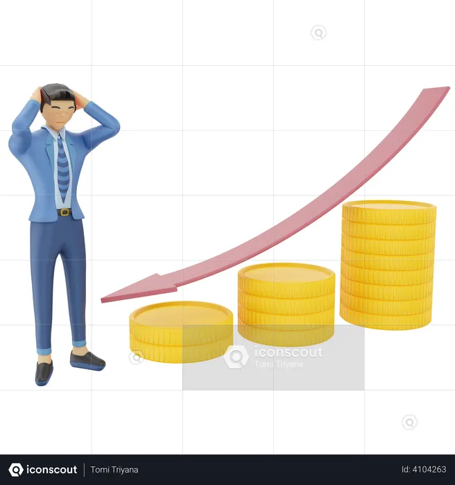 Businessman loss in business  3D Illustration