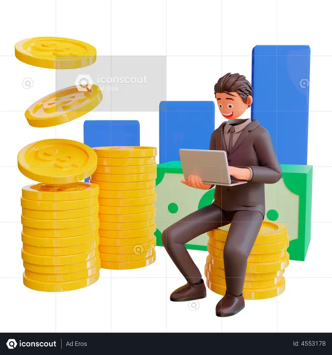 Businessman making investment  3D Illustration