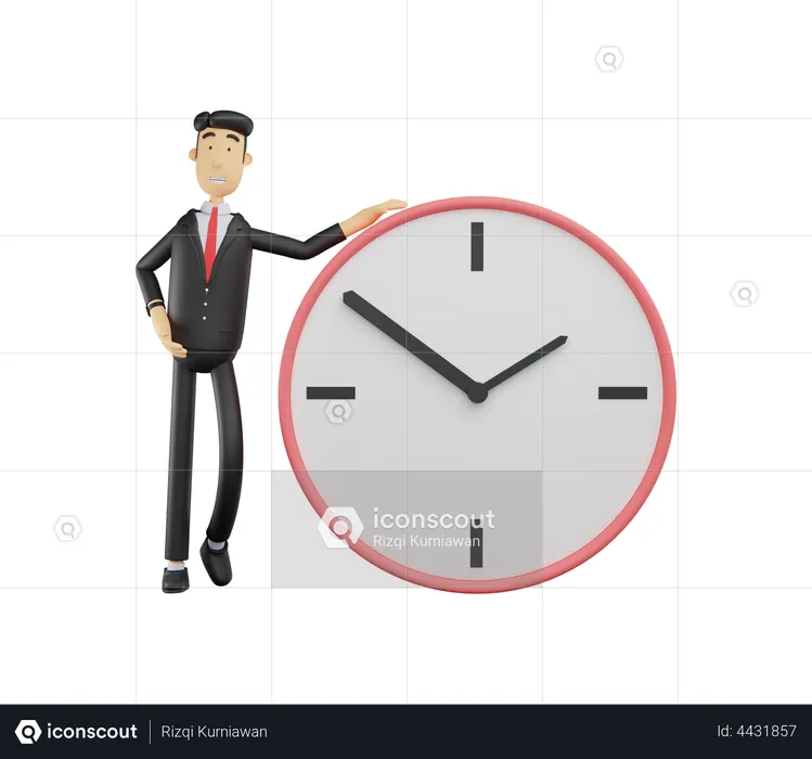 Businessman managing time  3D Illustration