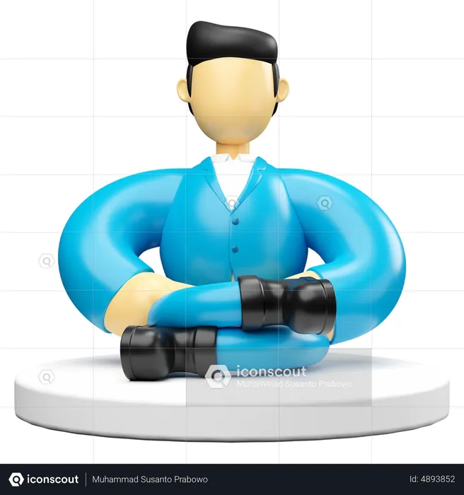 Businessman Meditating  3D Illustration