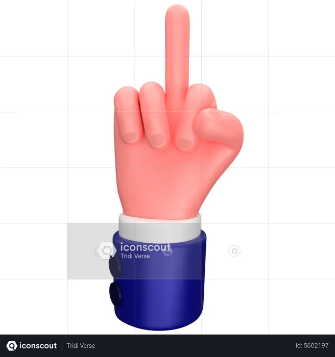 Businessman middle finger hand gesture  3D Icon