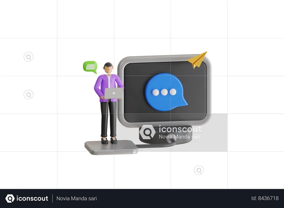 Businessman Personal Message Marketing  3D Illustration