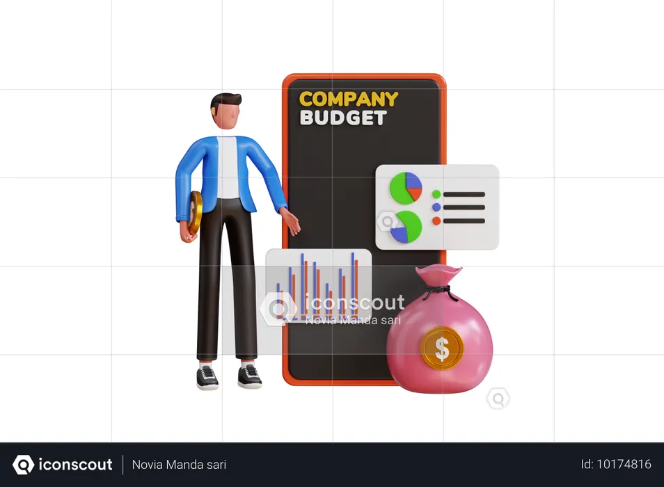 Businessman Plans Company Budget  3D Illustration