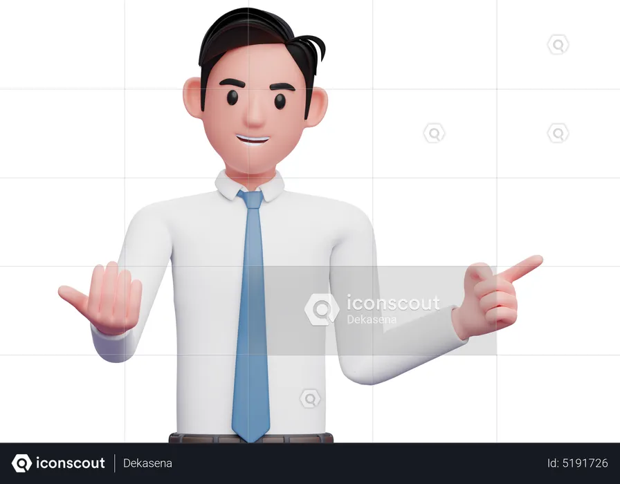 Businessman pointing and inviting to join  3D Illustration