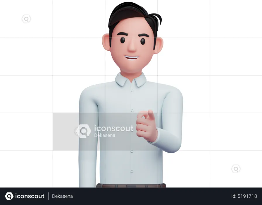 Businessman Pointing at the camera  3D Illustration