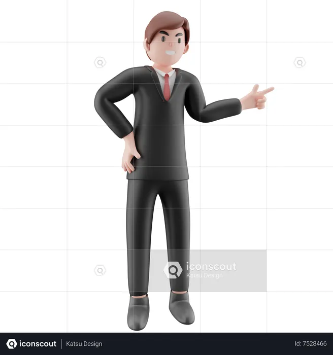 Businessman pointing finger  3D Illustration