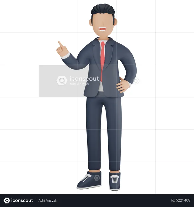 Businessman pointing finger  3D Illustration