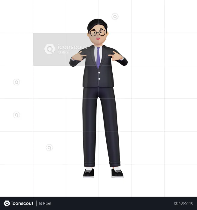 Businessman pointing finger at himself  3D Illustration