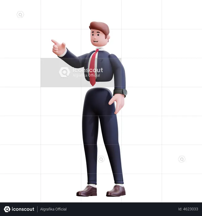 Businessman pointing finger at something  3D Illustration