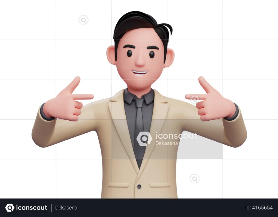 Businessman pointing finger at himself  3D Illustration