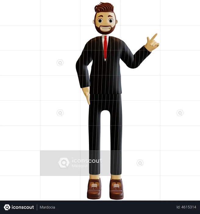 Businessman pointing hand  3D Illustration