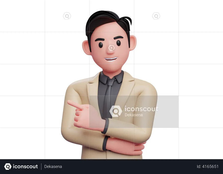 Businessman pointing One finger  3D Illustration
