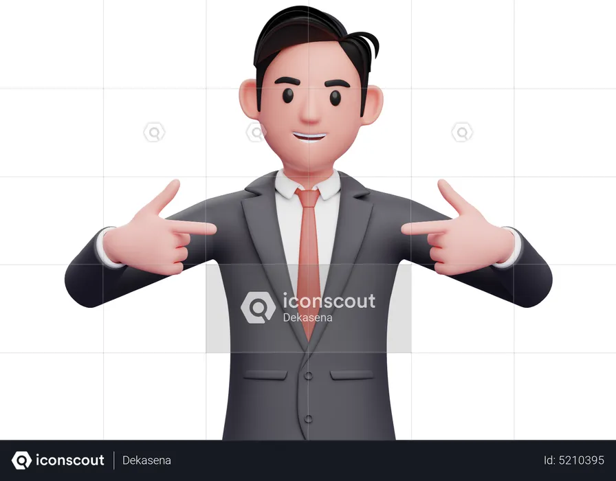 Businessman pointing self  3D Illustration