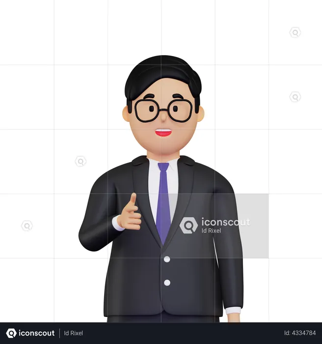 Businessman pointing towards the front  3D Illustration