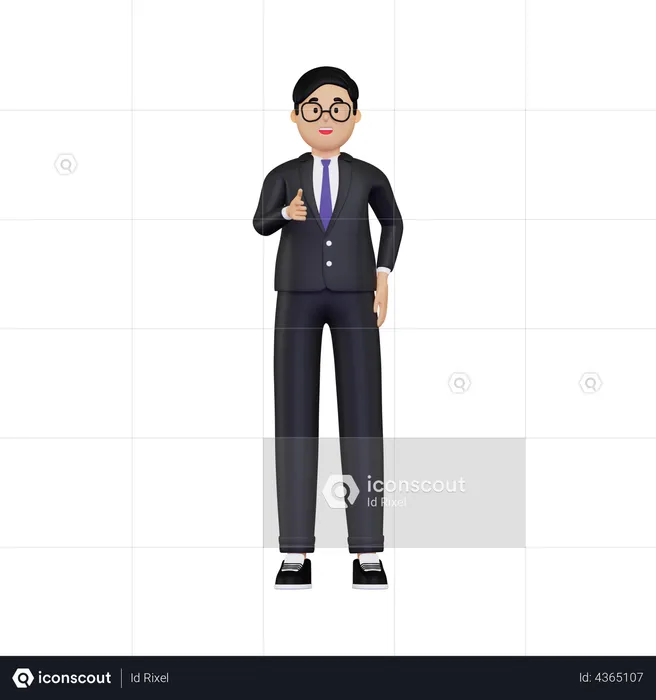 Businessman pointing towards the front  3D Illustration