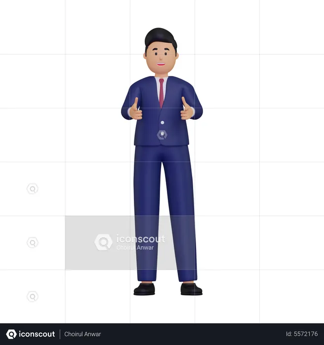 Businessman pointing towards the front  3D Illustration