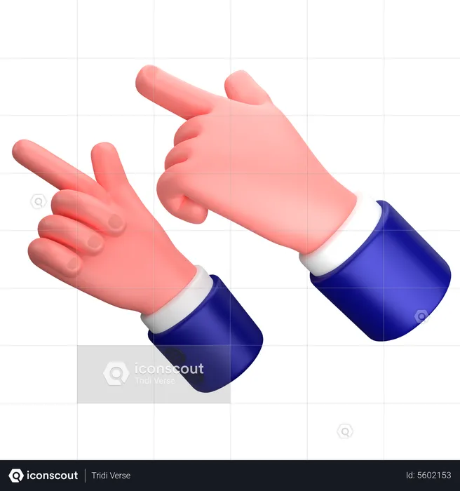 Businessman pointing two hand to the left gesture 3D Icon download in ...