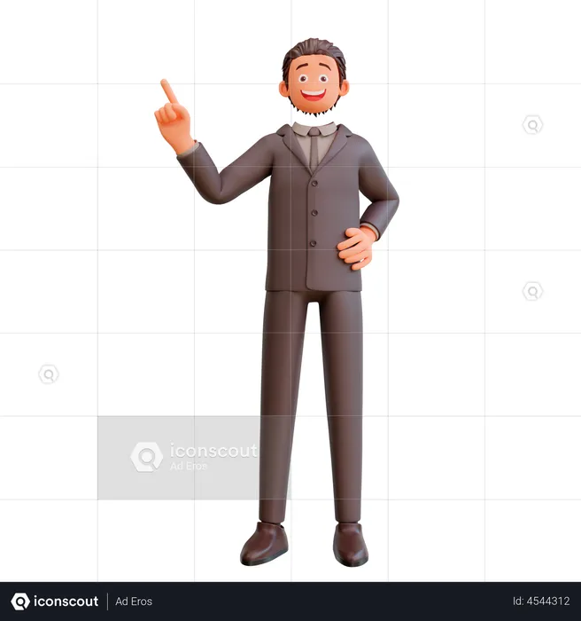 Businessman pointing up  3D Illustration