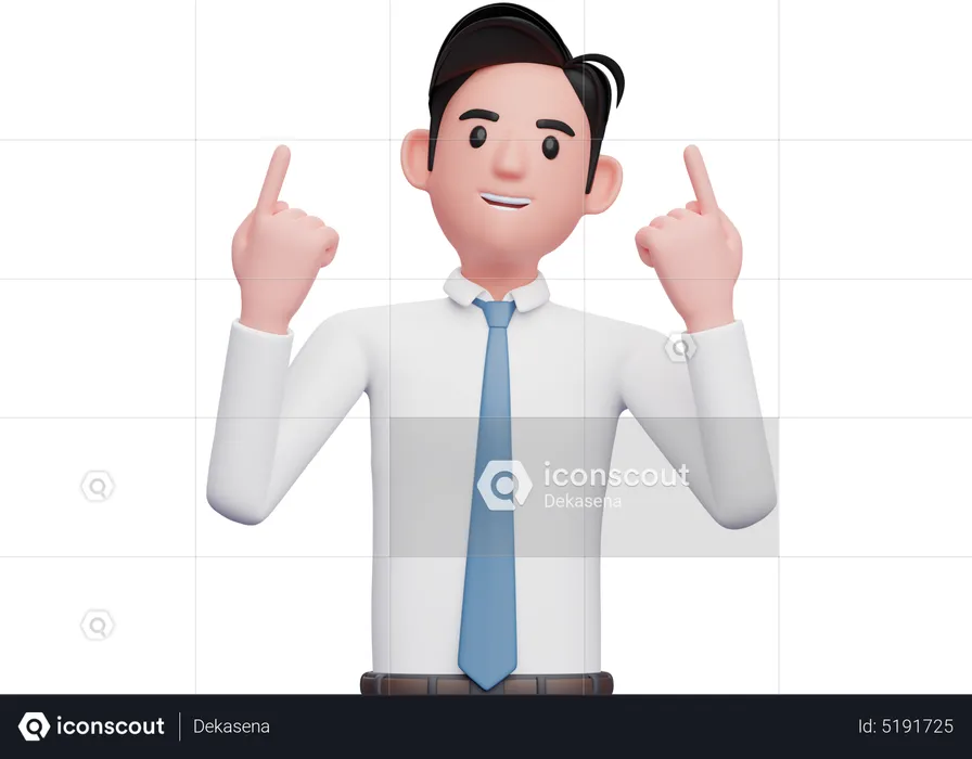 Businessman pointing up being grateful  3D Illustration