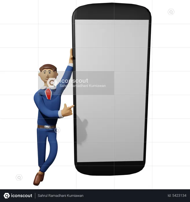 Businessman present a device  3D Illustration