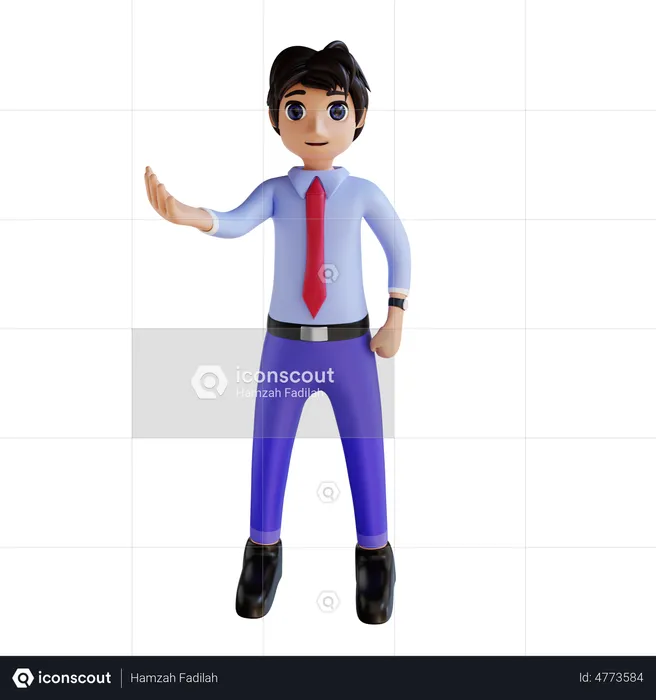 Businessman Presenting  3D Illustration