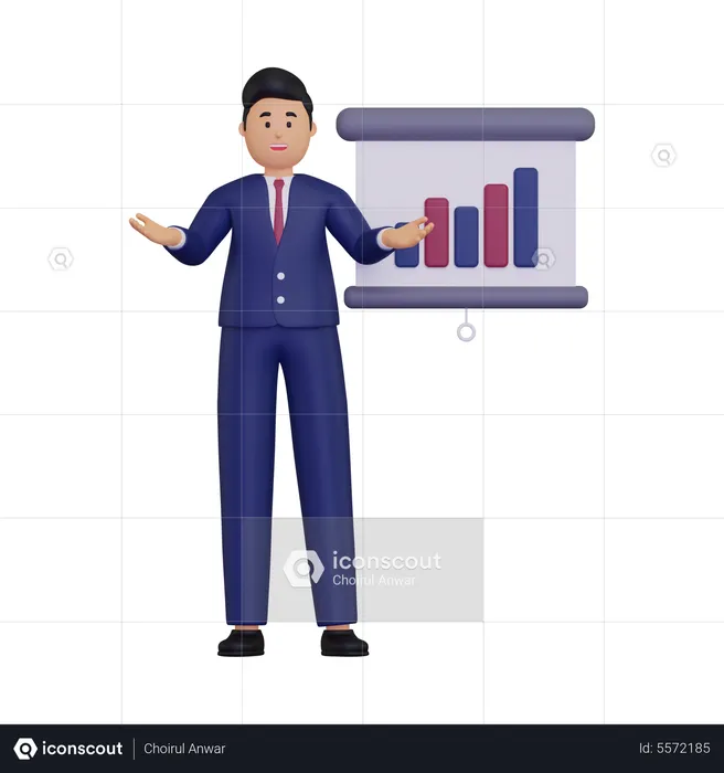 Businessman presenting  3D Illustration