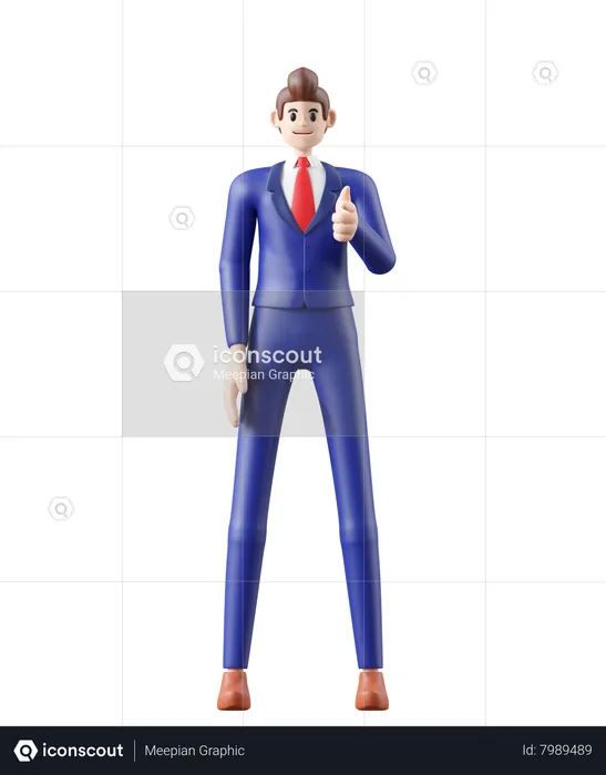 Businessman presenting something  3D Illustration