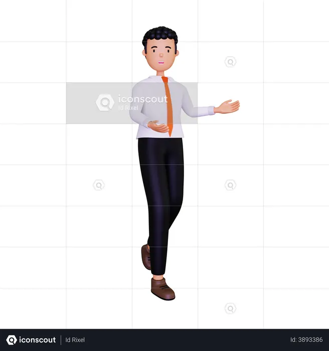 Businessman Presenting something  3D Illustration