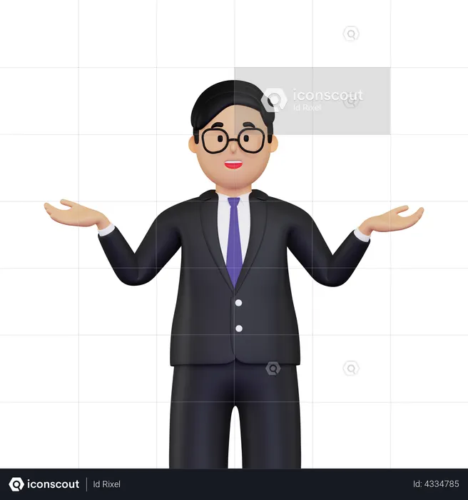 Businessman presenting something  3D Icon