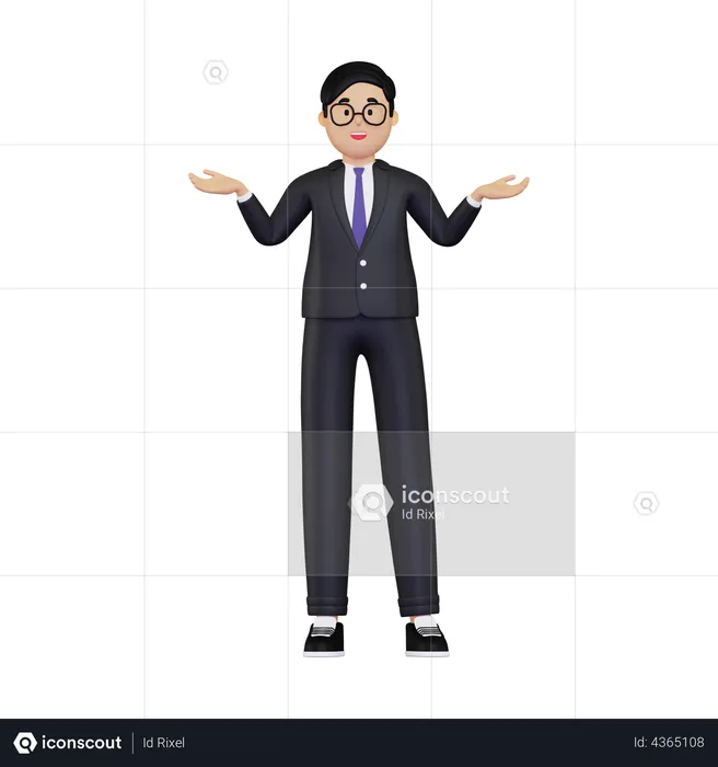 Businessman presenting something  3D Illustration