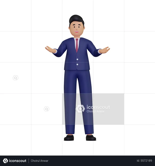 Businessman presenting something  3D Illustration